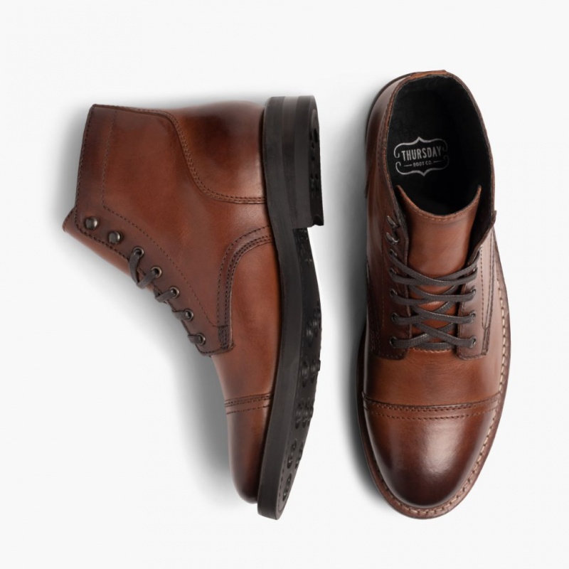 Thursday Boots Captain Schnürstiefel Herren Braun | Österreich-41532KRSU