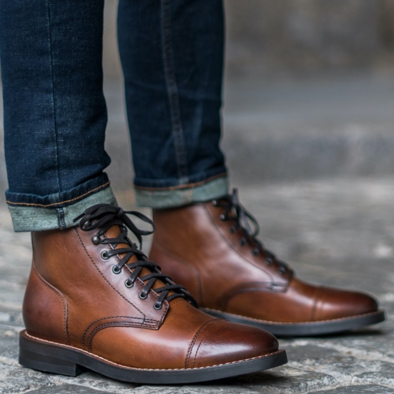 Thursday Boots Captain Schnürstiefel Herren Braun | Österreich-41532KRSU