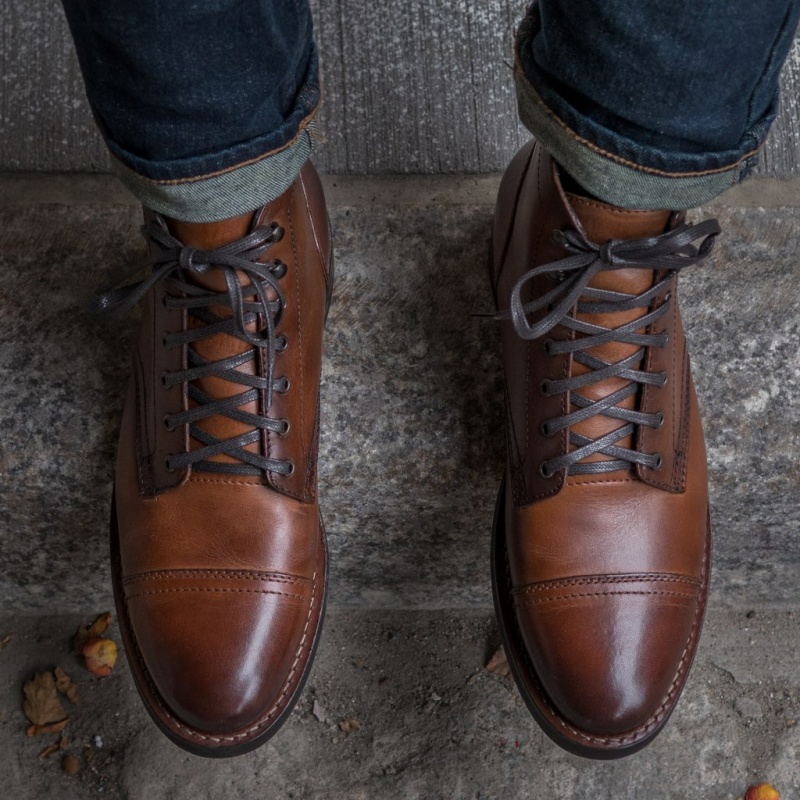 Thursday Boots Captain Schnürstiefel Herren Braun | Österreich-41532KRSU