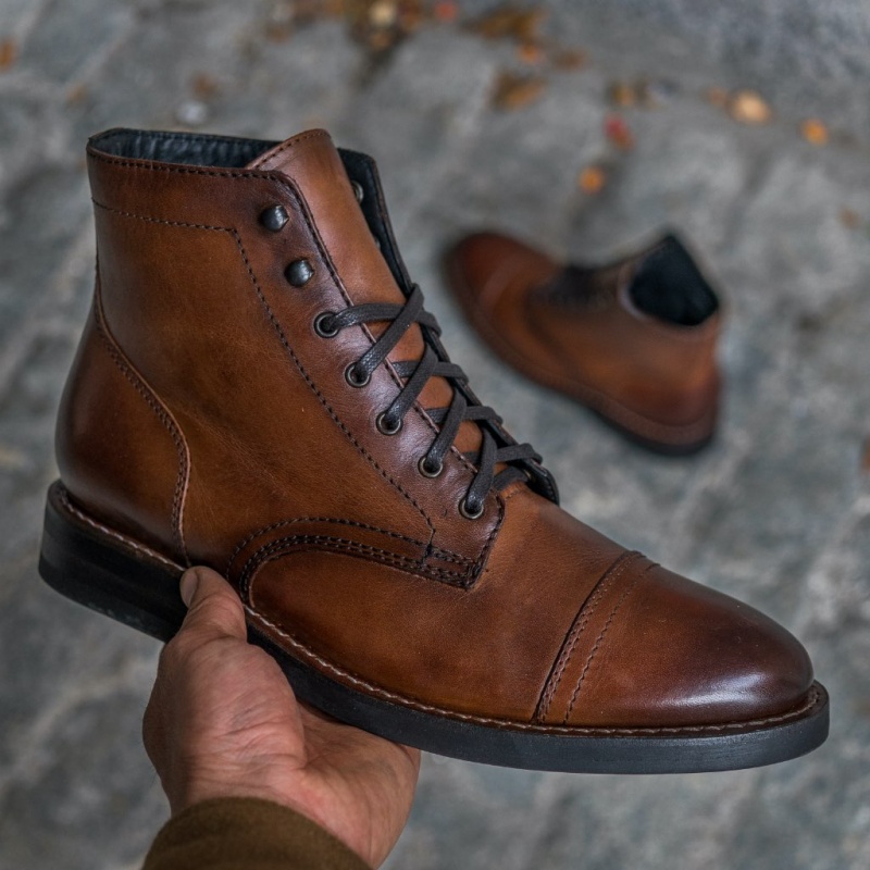 Thursday Boots Captain Schnürstiefel Herren Braun | Österreich-41532KRSU