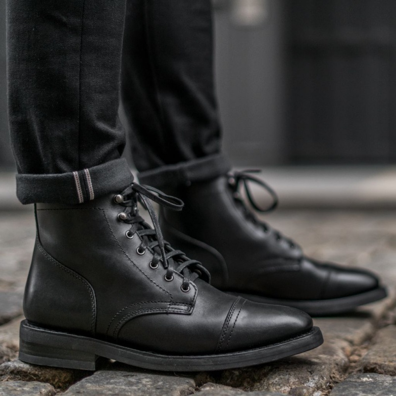 Thursday Boots Captain Schnürstiefel Herren Schwarz | Österreich-85923OQKG