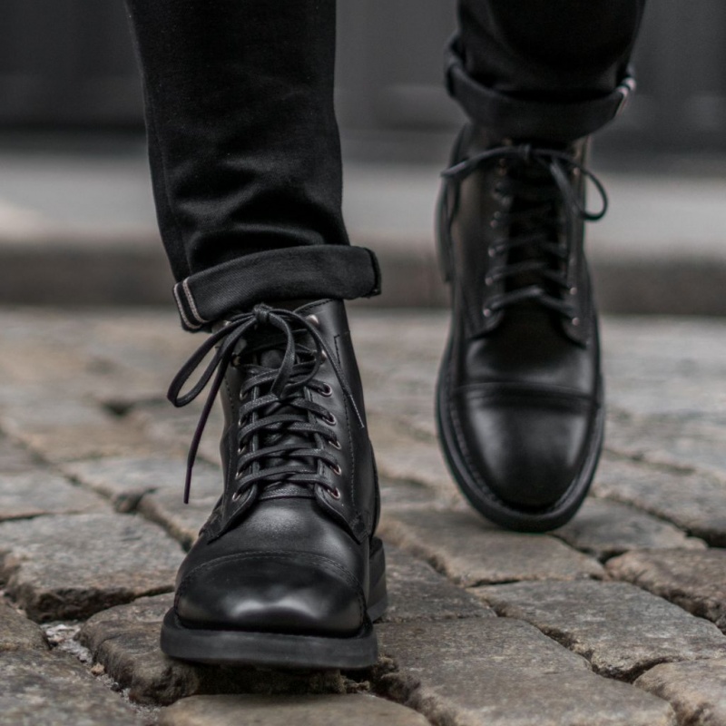 Thursday Boots Captain Schnürstiefel Herren Schwarz | Österreich-85923OQKG