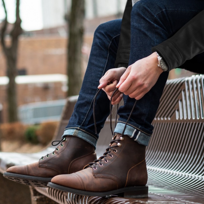 Thursday Boots Captain Schnürstiefel Herren Braun | Österreich-29641OUVZ