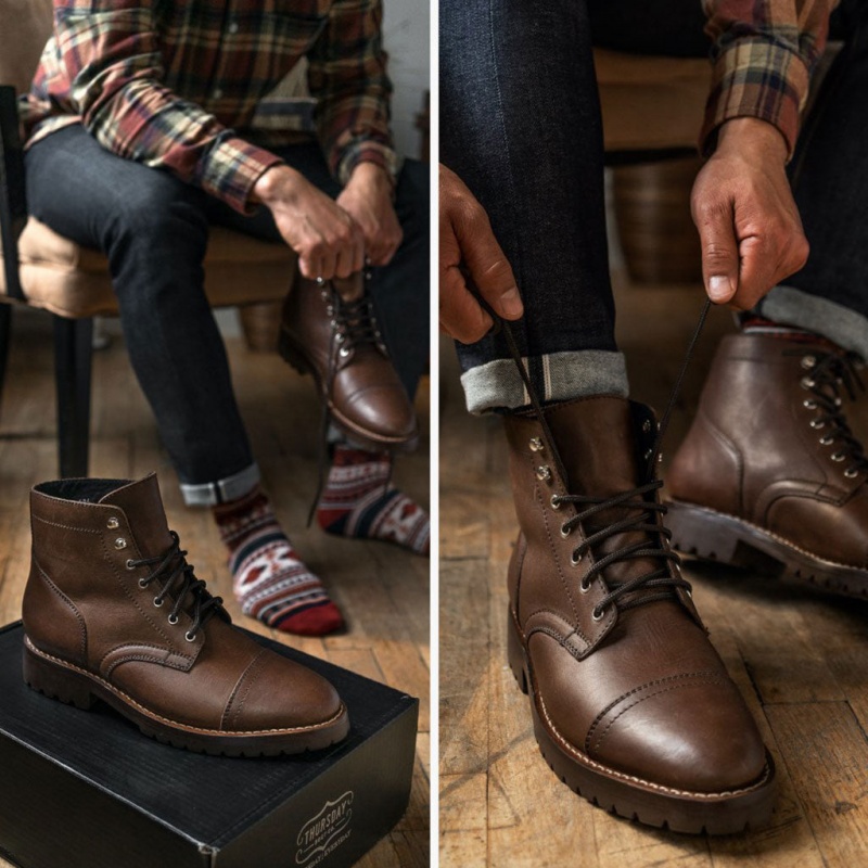 Thursday Boots Captain StormKing® Schnürstiefel Herren Braun | Österreich-03126GSVM