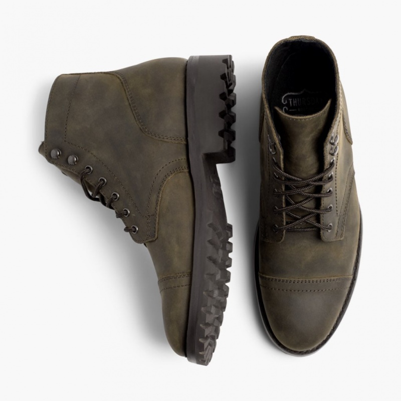 Thursday Boots Captain StormKing® Schnürstiefel Herren Dunkelolivgrün | Österreich-34052RVGB
