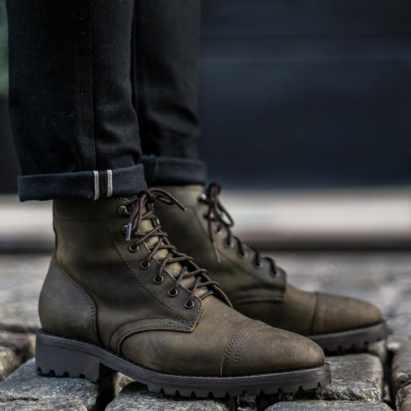 Thursday Boots Captain StormKing® Schnürstiefel Herren Dunkelolivgrün | Österreich-34052RVGB