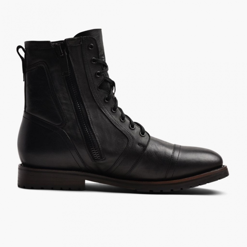 Thursday Boots Casa Moto Zip Schnürstiefel Herren Schwarz | Österreich-50243YAGH
