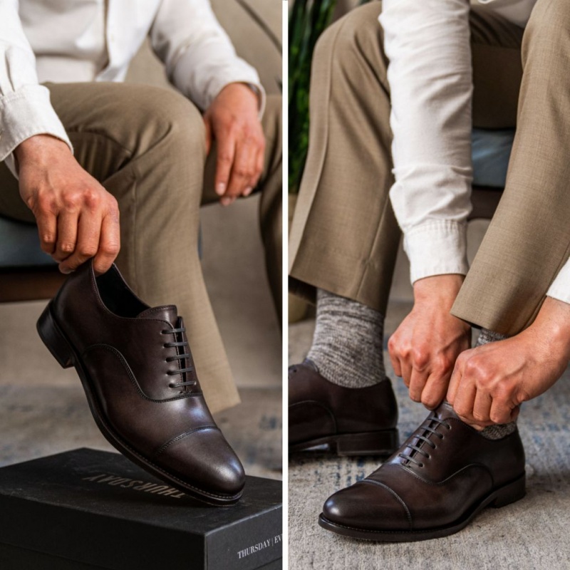 Thursday Boots Chairman Lederschuhe Herren Schokolade | Österreich-31975ZGUX