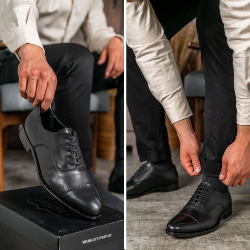 Thursday Boots Chairman Lederschuhe Herren Schwarz | Österreich-32561WAVZ
