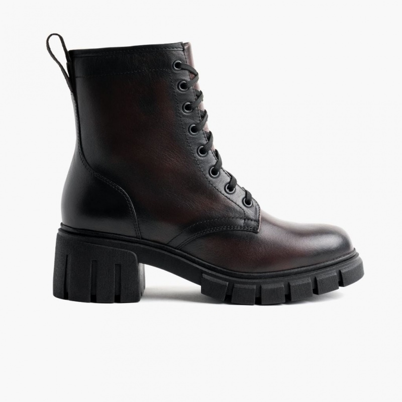 Thursday Boots Coda High Heel Zip Schnürstiefel Damen Dunkelbraun | Österreich-87312DCXV