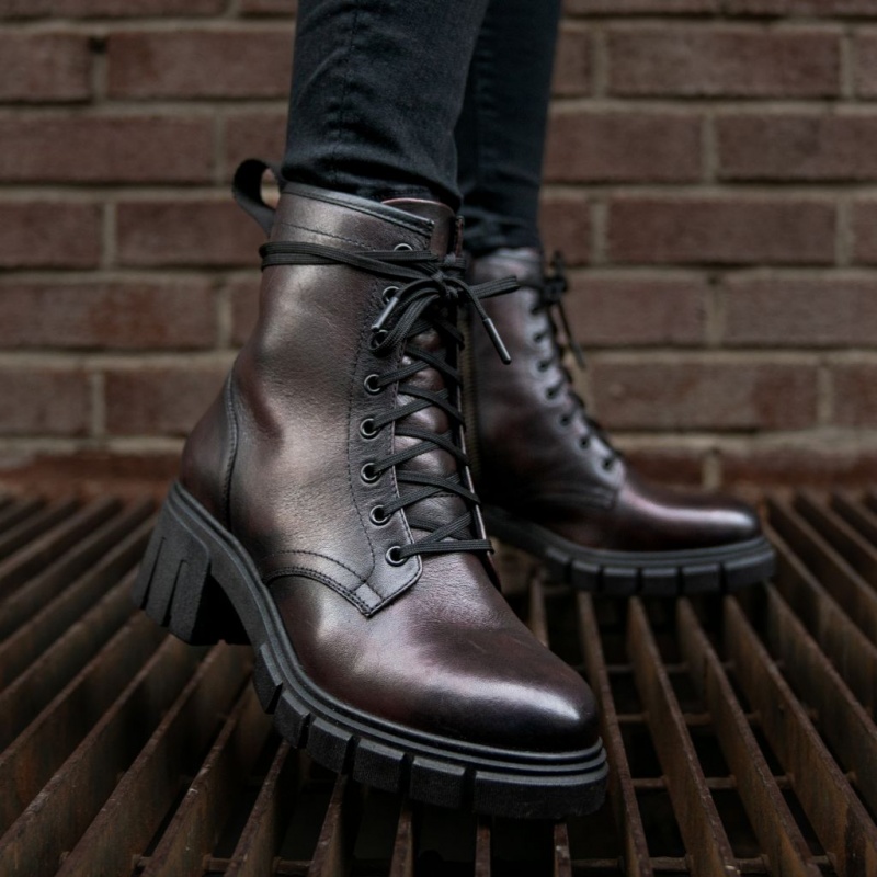 Thursday Boots Coda High Heel Zip Schnürstiefel Damen Dunkelbraun | Österreich-87312DCXV