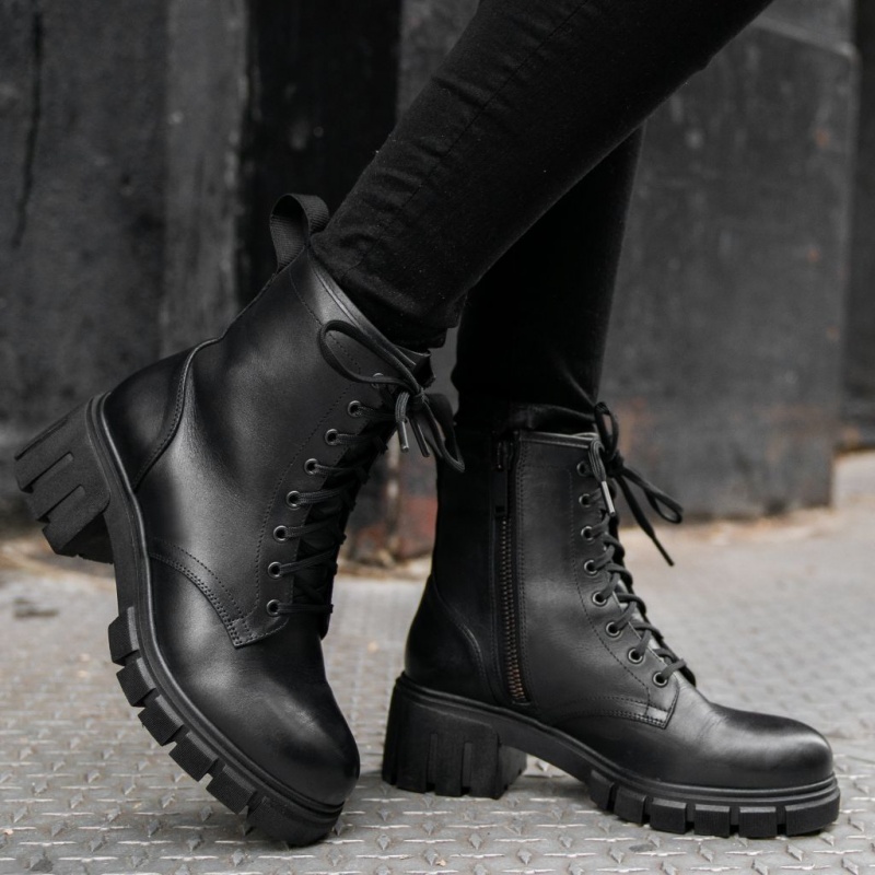 Thursday Boots Coda High Heel Zip Schnürstiefel Damen Schwarz | Österreich-19327OSYP