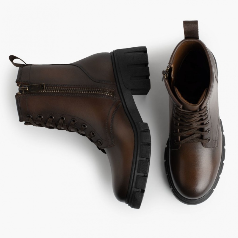 Thursday Boots Coda Zip High Heel Schnürstiefel Damen Dunkelbraun | Österreich-10682XVHW
