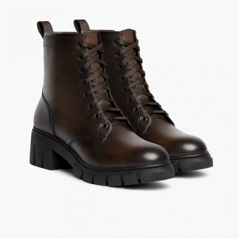 Thursday Boots Coda Zip High Heel Schnürstiefel Damen Dunkelbraun | Österreich-10682XVHW