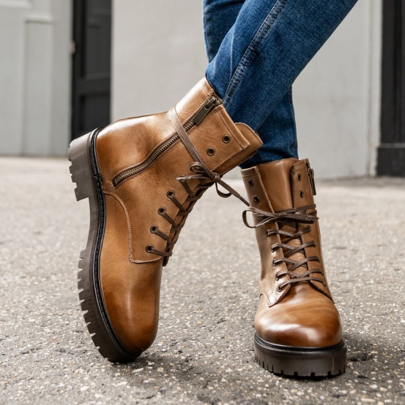 Thursday Boots Combat Schnürstiefel Damen Braun | Österreich-75392OHYX