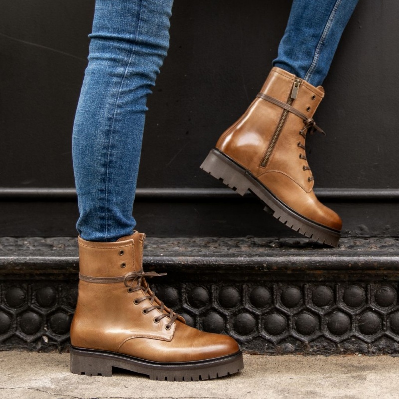 Thursday Boots Combat Schnürstiefel Damen Braun | Österreich-75392OHYX