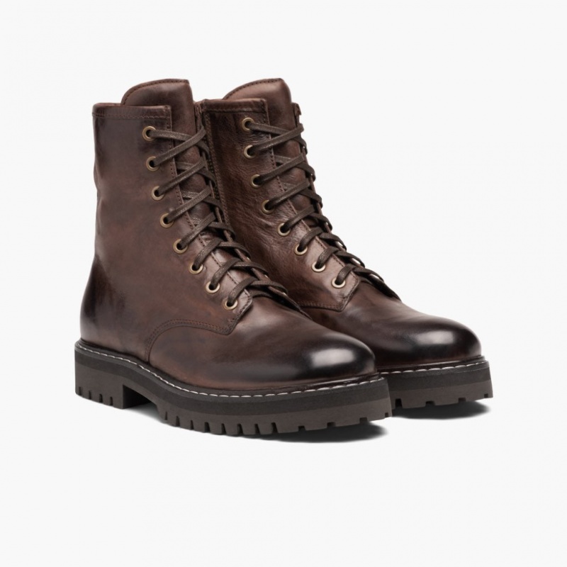 Thursday Boots Combat Schnürstiefel Damen Dunkelbraun | Österreich-81490HQSE