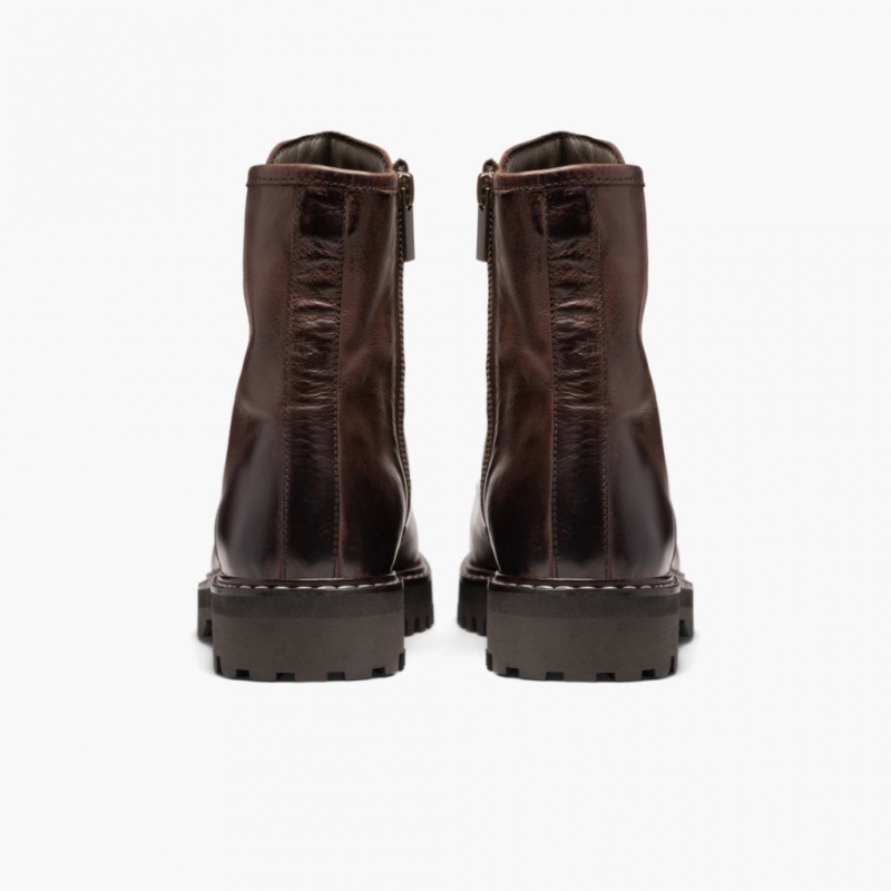 Thursday Boots Combat Schnürstiefel Damen Dunkelbraun | Österreich-81490HQSE
