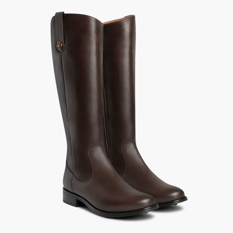 Thursday Boots Crown Zip Reitstiefel Damen Dunkelbraun | Österreich-94815NIYS