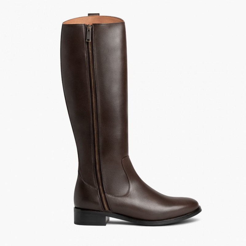 Thursday Boots Crown Zip Reitstiefel Damen Dunkelbraun | Österreich-94815NIYS