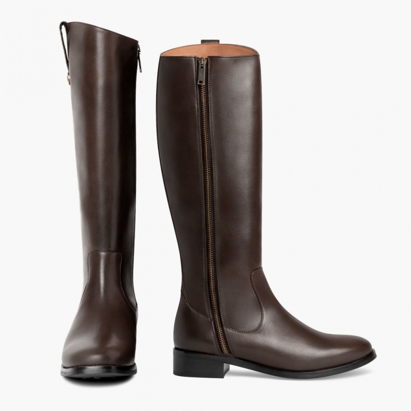 Thursday Boots Crown Zip Reitstiefel Damen Dunkelbraun | Österreich-94815NIYS