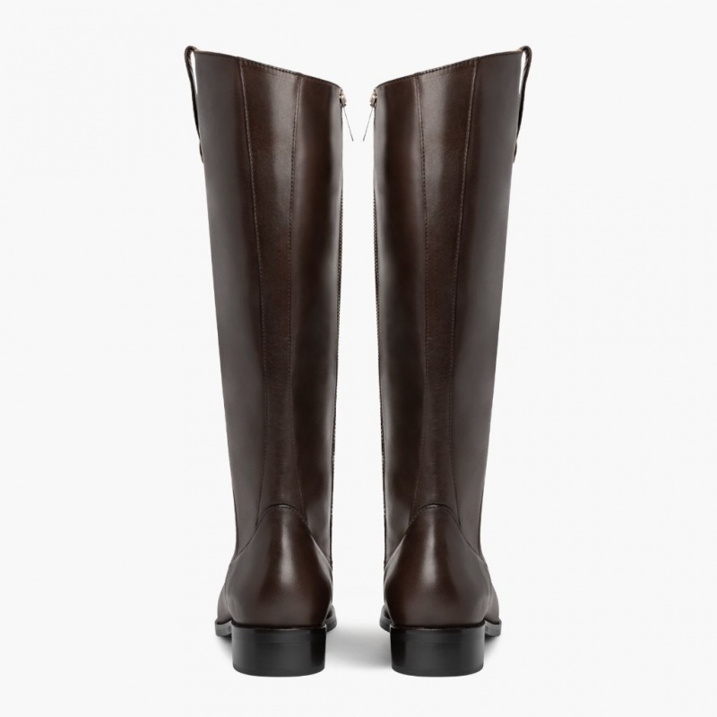 Thursday Boots Crown Zip Reitstiefel Damen Dunkelbraun | Österreich-94815NIYS