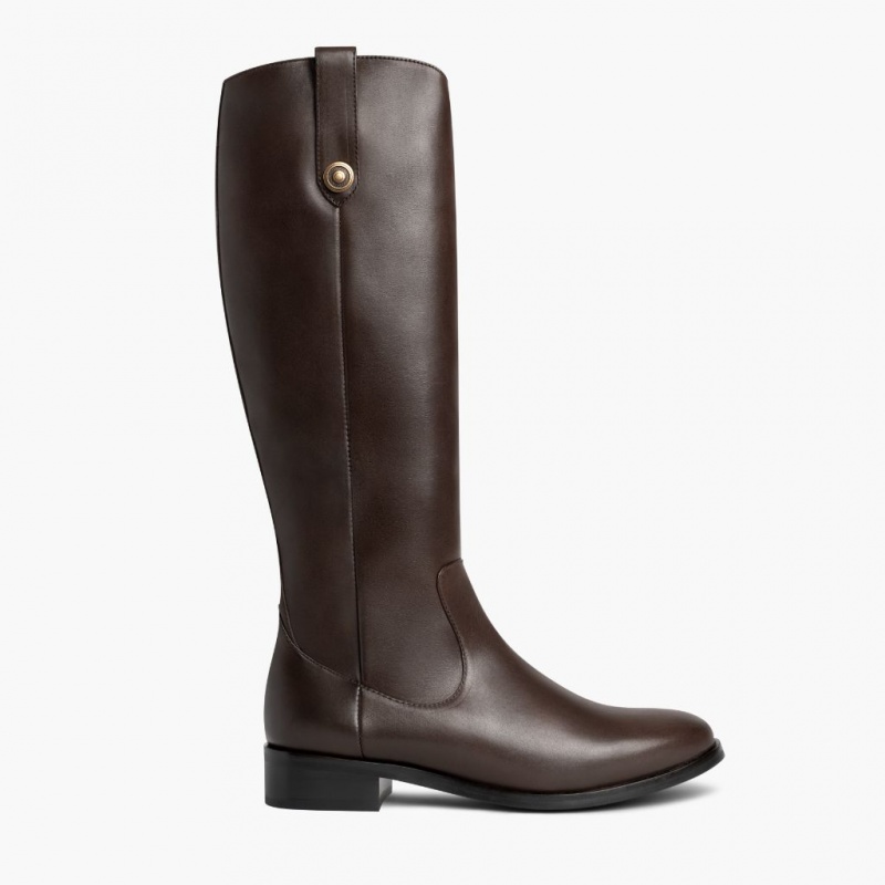 Thursday Boots Crown Zip Reitstiefel Damen Dunkelbraun | Österreich-94815NIYS