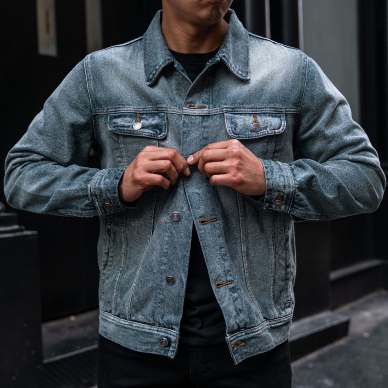 Thursday Boots Denim Trucker Jacken Herren Blau | Österreich-75821JOWA