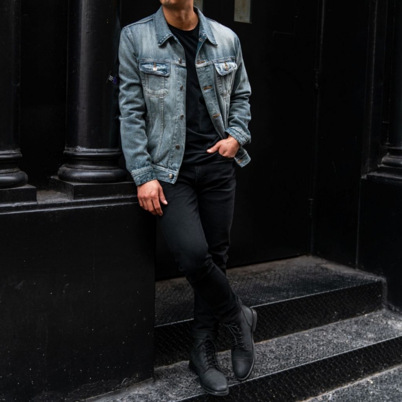 Thursday Boots Denim Trucker Jacken Herren Blau | Österreich-75821JOWA