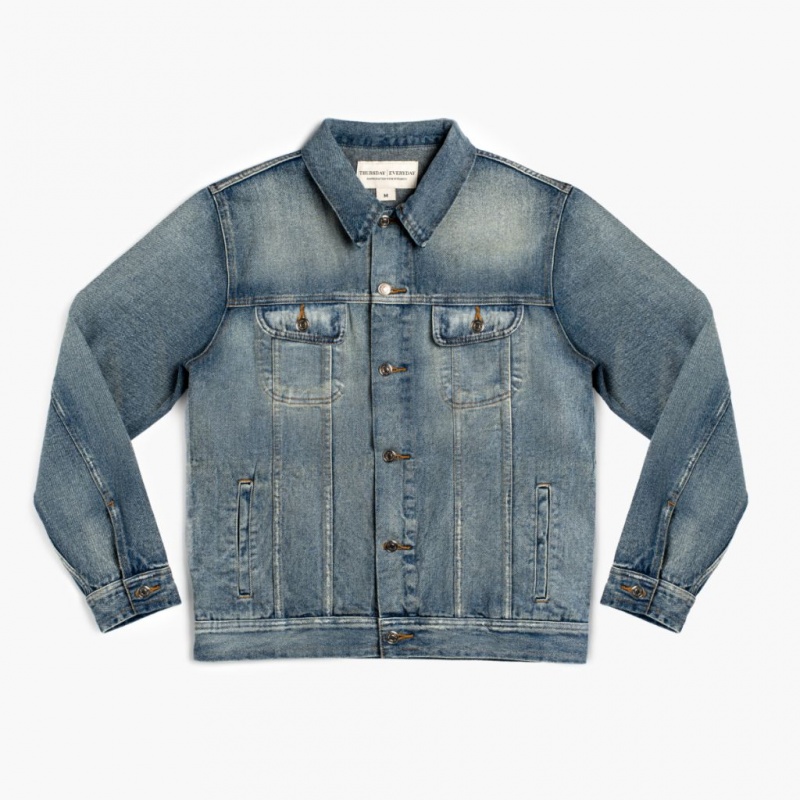 Thursday Boots Denim Trucker Jacken Herren Blau | Österreich-75821JOWA