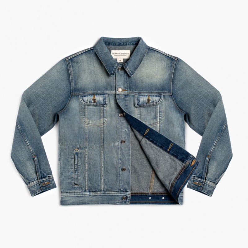 Thursday Boots Denim Trucker Jacken Herren Blau | Österreich-75821JOWA