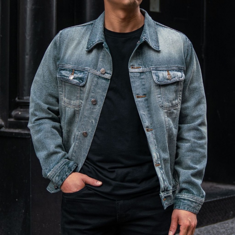 Thursday Boots Denim Trucker Jacken Herren Blau | Österreich-75821JOWA