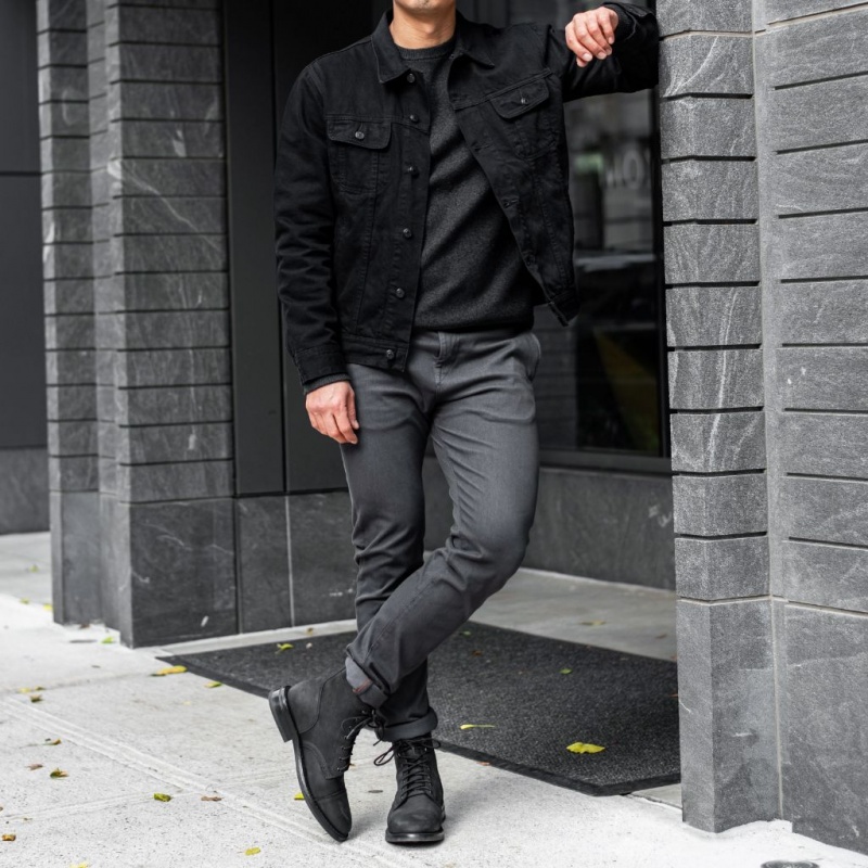 Thursday Boots Denim Trucker Jacken Herren Schwarz | Österreich-84250FIRH