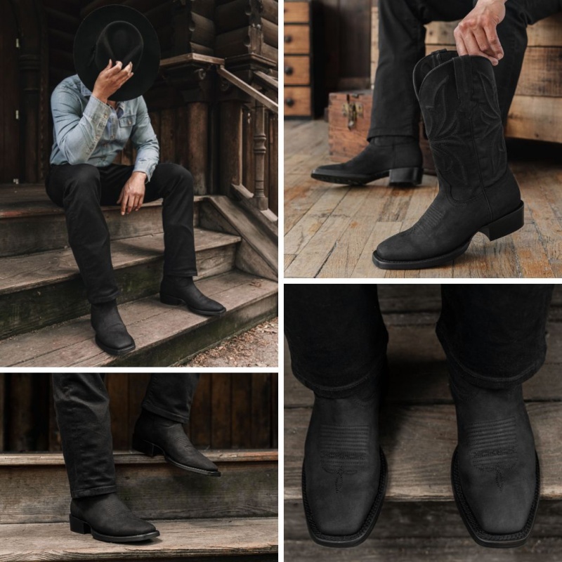 Thursday Boots Desperado Square Kappe Cowboystiefel Herren Schwarz | Österreich-17635XGAC