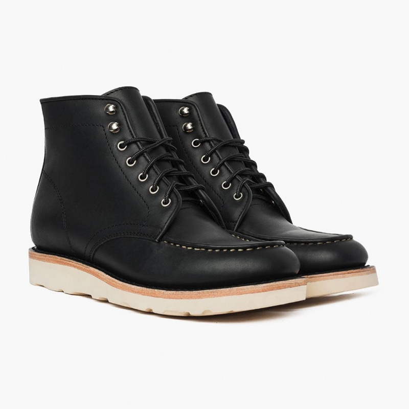 Thursday Boots Diplomat Moc Kappe Schnürstiefel Herren Schwarz | Österreich-74206VERW