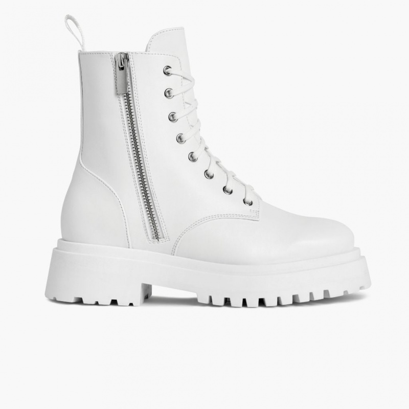 Thursday Boots Dolce Zip Schnürstiefel Damen Weiß | Österreich-35076WSDQ