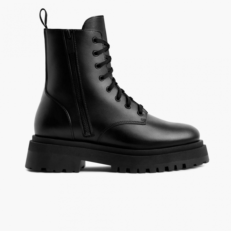 Thursday Boots Dolce Zip Schnürstiefel Damen Schwarz | Österreich-69045VERN