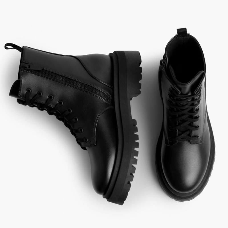Thursday Boots Dolce Zip Schnürstiefel Damen Schwarz | Österreich-69045VERN