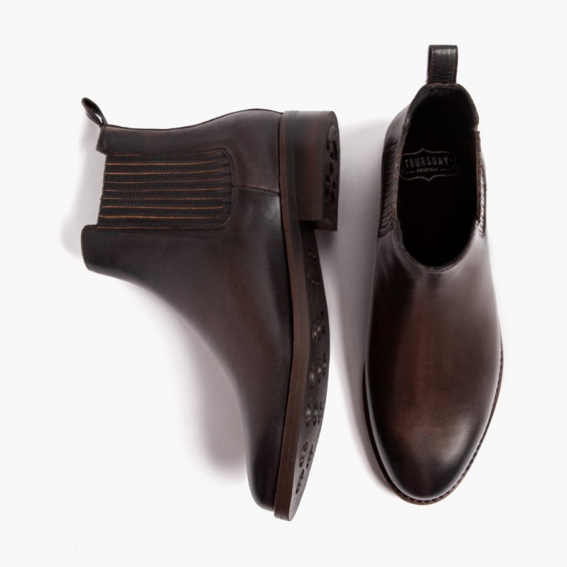 Thursday Boots Dreamer Chelsea Stiefel Damen Dunkelbraun | Österreich-74361CDKB