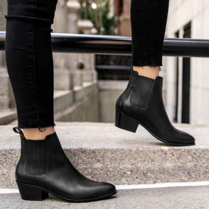 Thursday Boots Dreamer Comfortable 2 Heel Stiefeletten Damen Schwarz | Österreich-03895TDPF
