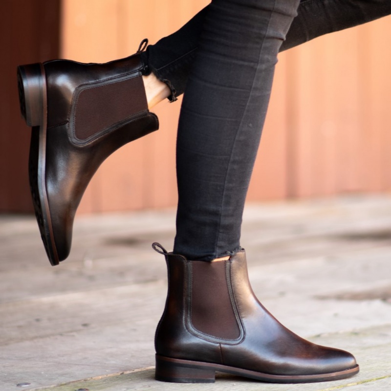 Thursday Boots Duchess Chelsea Stiefel Damen Dunkelbraun | Österreich-89076BWJX