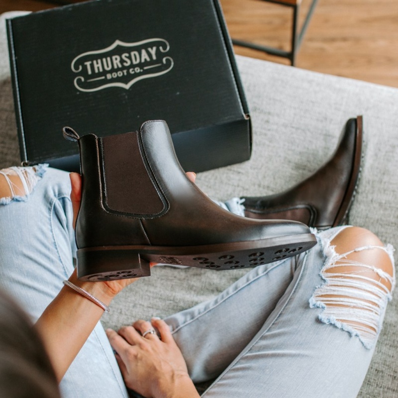 Thursday Boots Duchess Chelsea Stiefel Damen Dunkelbraun | Österreich-89076BWJX
