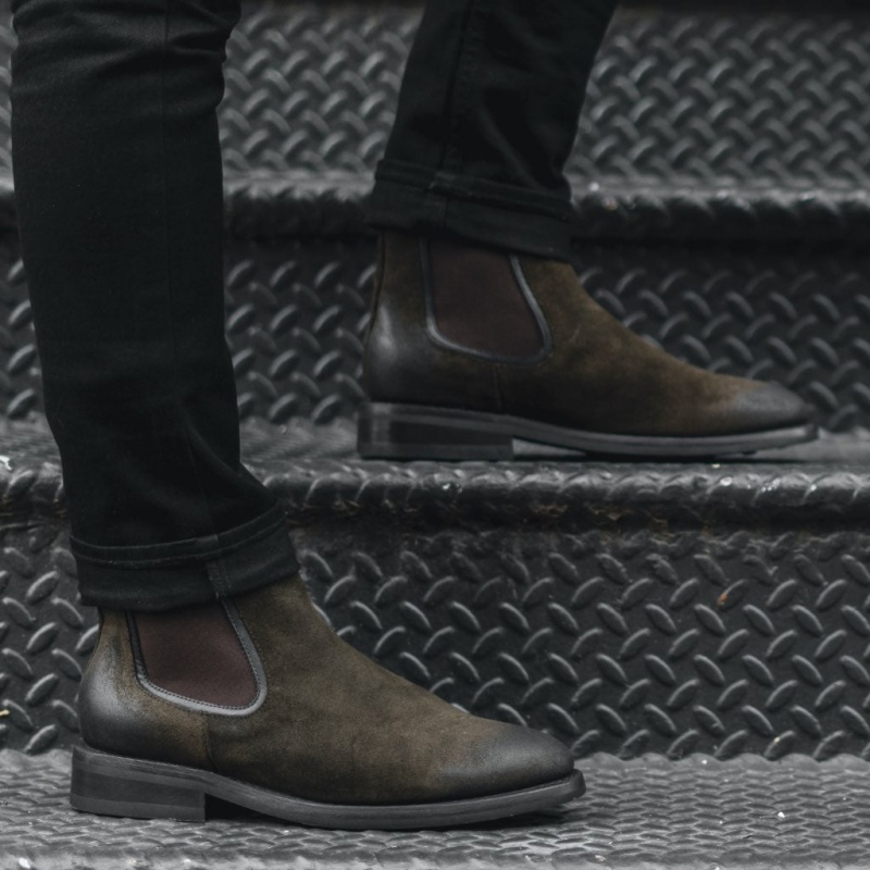Thursday Boots Duke Chelsea Stiefel Herren Dunkelolivgrün | Österreich-74158XMYK