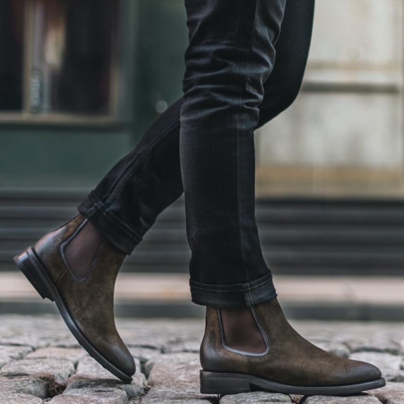 Thursday Boots Duke Chelsea Stiefel Herren Dunkelolivgrün | Österreich-74158XMYK