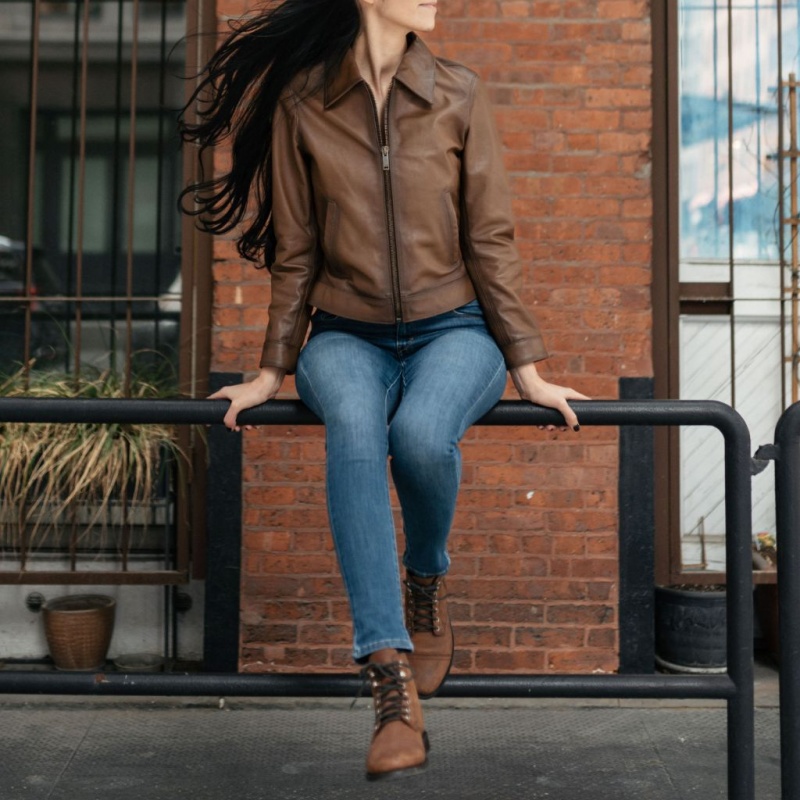 Thursday Boots Edition Point Collar Jacken Damen Walnut | Österreich-70628DZUI
