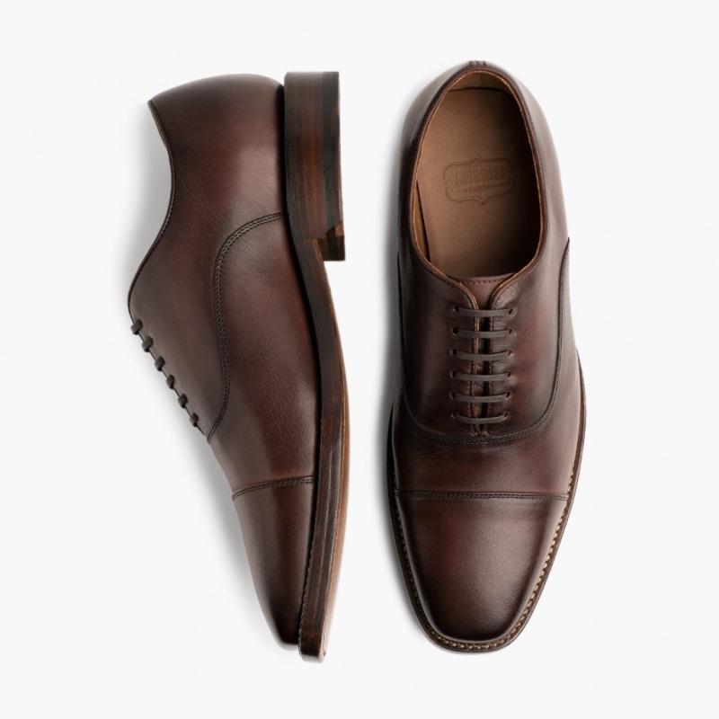 Thursday Boots Executive Cap Kappe Lederschuhe Herren Dunkelbraun | Österreich-76583JQSL