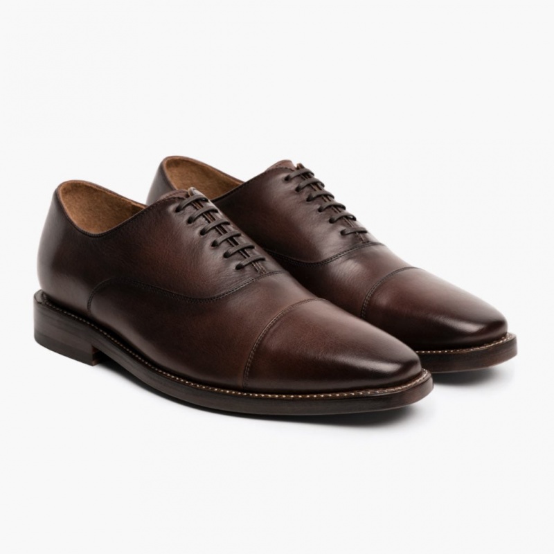 Thursday Boots Executive Cap Kappe Lederschuhe Herren Dunkelbraun | Österreich-76583JQSL