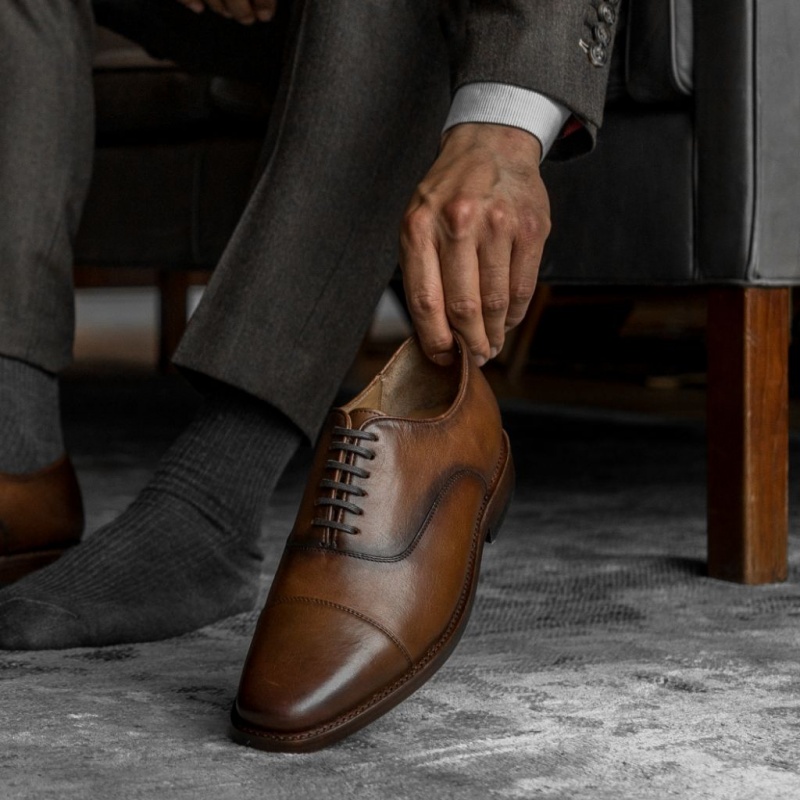 Thursday Boots Executive Cap Kappe Lederschuhe Herren Braun | Österreich-43907LFGS