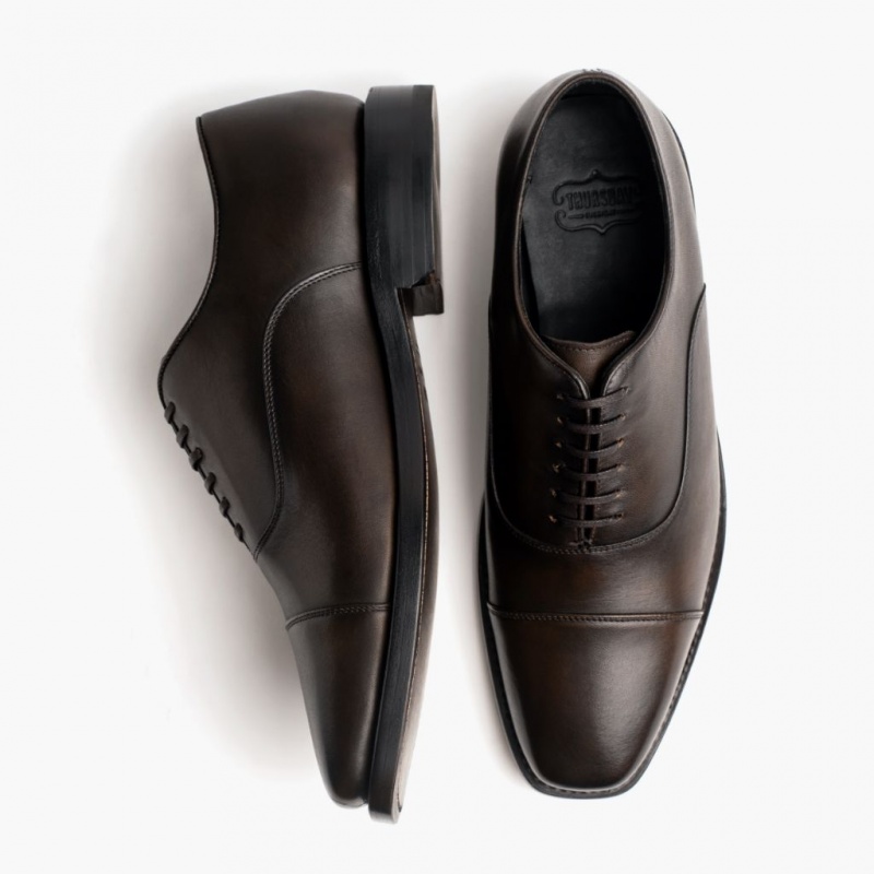 Thursday Boots Executive Cap Kappe Lederschuhe Herren Schwarz | Österreich-45768JBGV