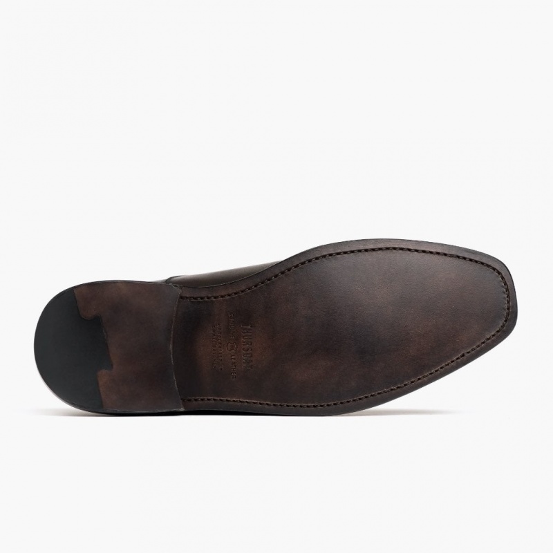 Thursday Boots Executive Cap Kappe Lederschuhe Herren Schwarz | Österreich-45768JBGV